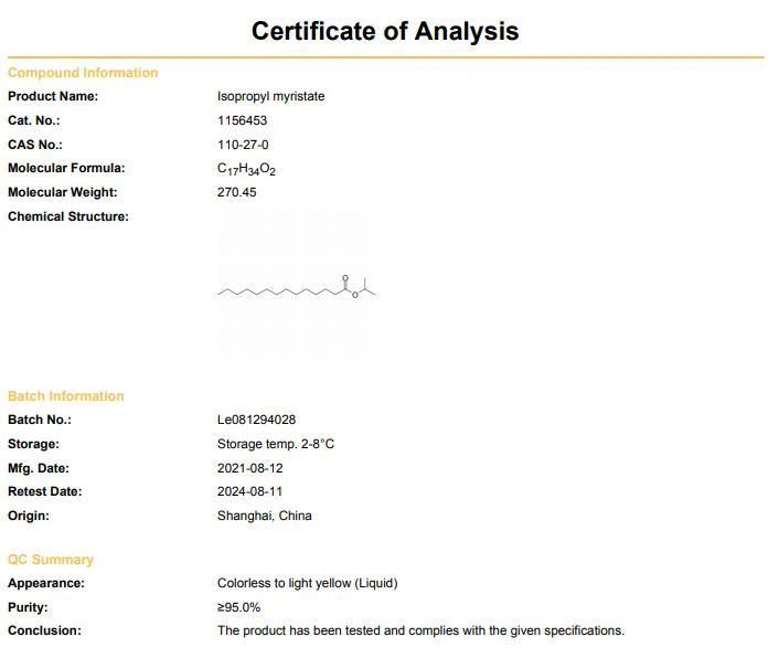 Isopropyl Myristate Liquid | Shaanxi Bloom Tech Isopropyl Myristate Liquid | Shaanxi Bloom Tech